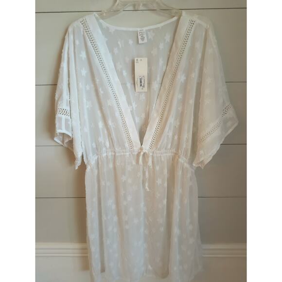 Peyton & Parker Starfish Swim Cover Dress Women's Sz XXL White Short Sleeve - Picture 10 of 14